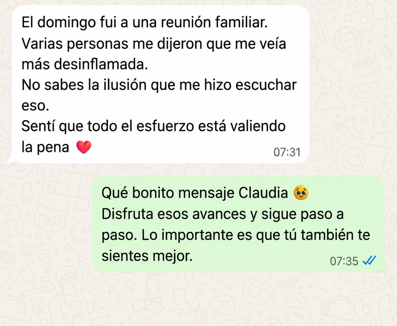 Testimonio real por WhatsApp 2