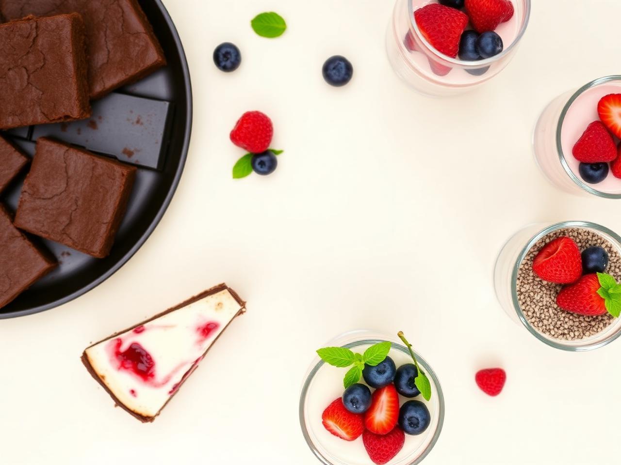Variedad de postres saludables
